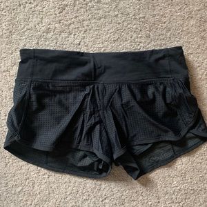 Black perforated speed shorts
